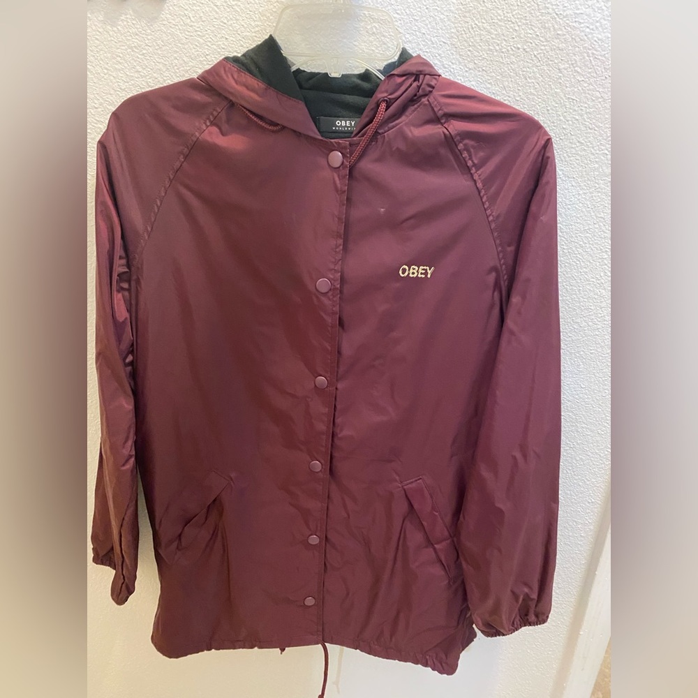 Maroon Obey windbreaker